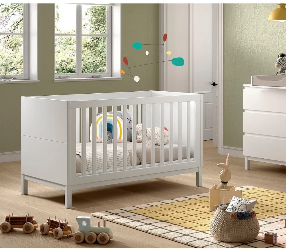 Biela postieľka z borovicového dreva 70x140 cm Eva – Vipack