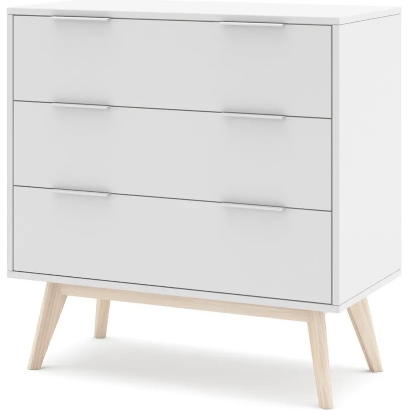 Biela nízka komoda 80x83 cm Campus – Marckeric