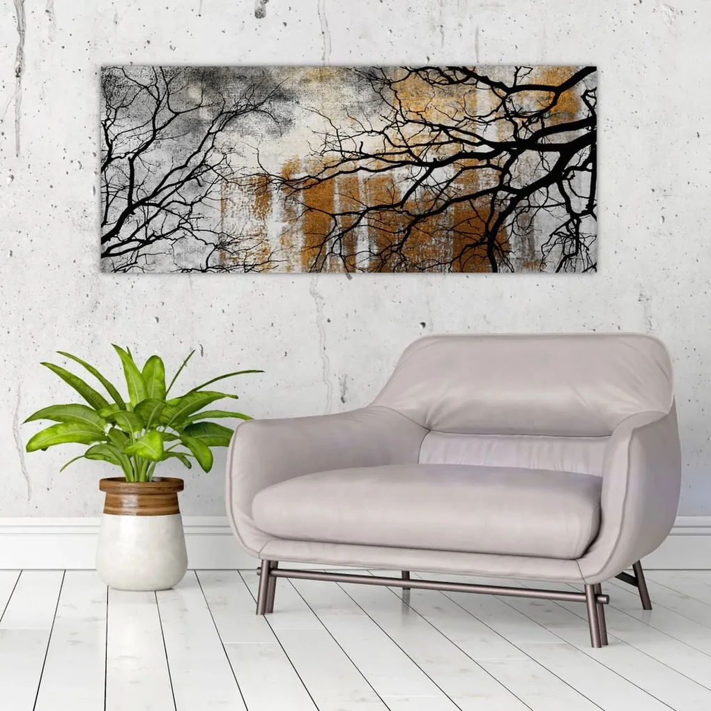 Obraz - Siluety stromov (120x50 cm)