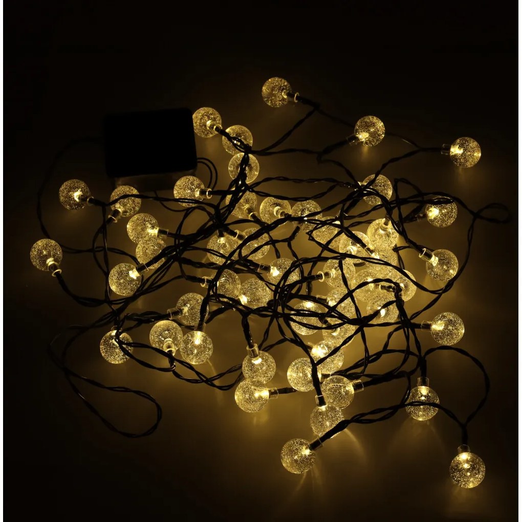 IKO Solárne záhradné svetielka 7m 50LED - teplá biela