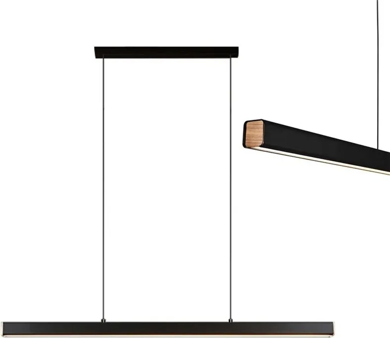 Závěsný LED lustr APP1447-CP 80 cm černý/neutrální bílá