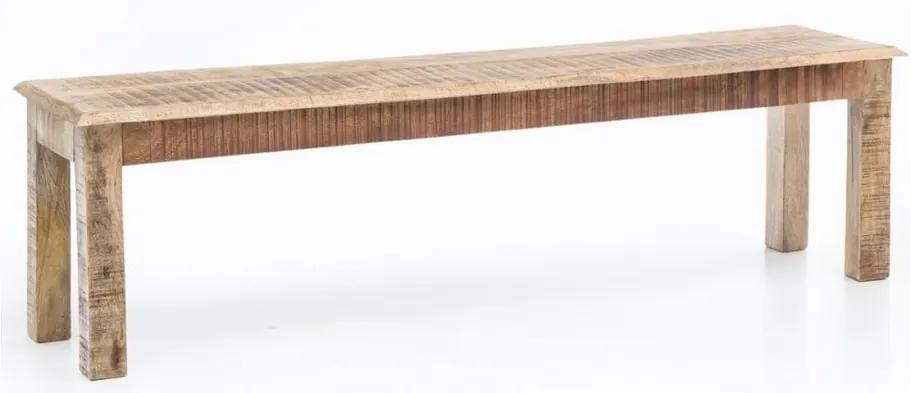 Jedálenská lavica z masívneho mangového dreva Skyport RUSTICA, 160 x 45 cm