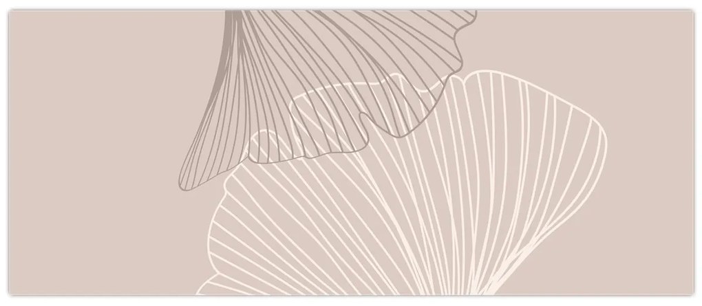 Obraz - Béžové listy N⁰2 (120x50 cm)