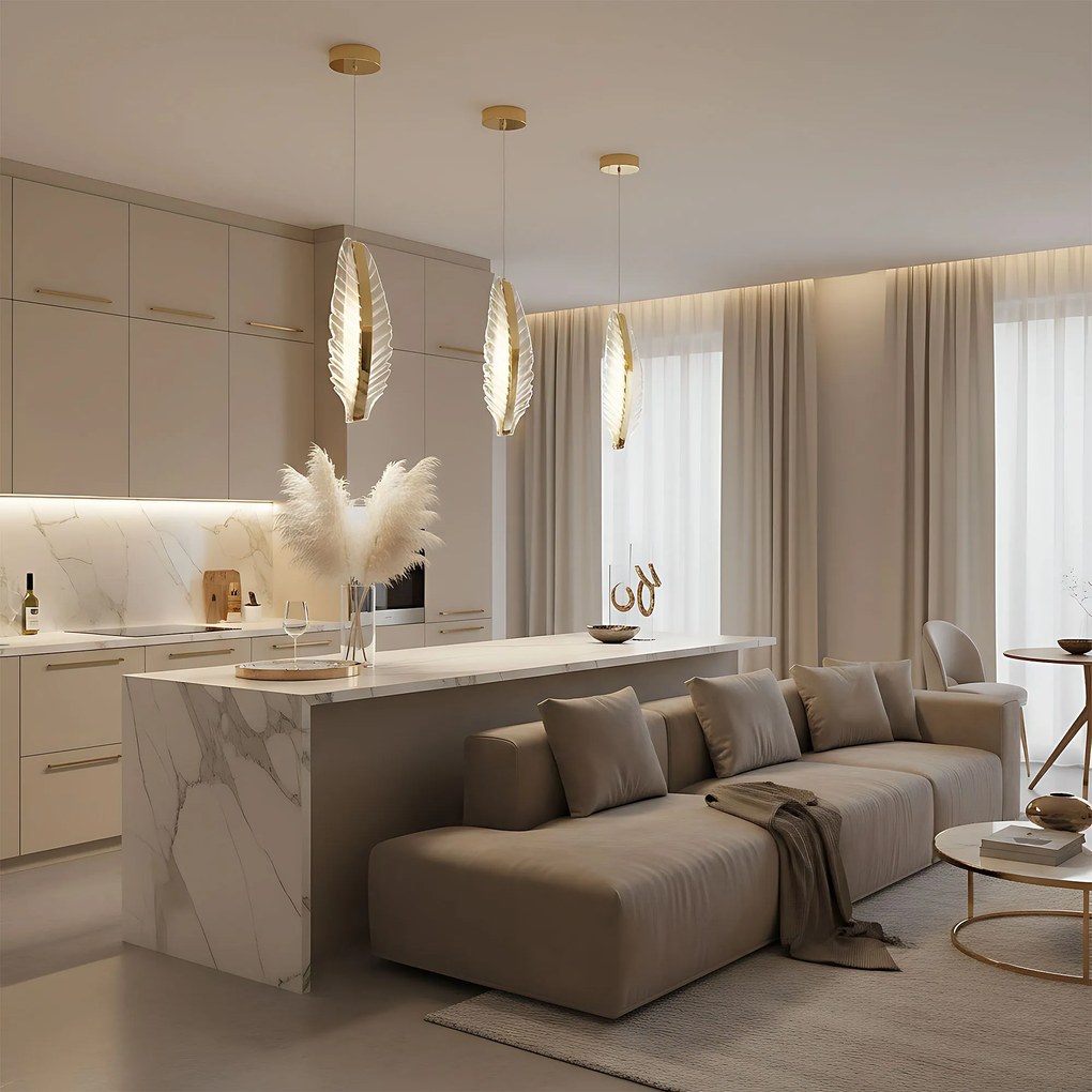 Toolight Toolight, LED stropné svietidlo, 8W, 4000K, 1000lm, G141-CP, zlatá, OSW-02610