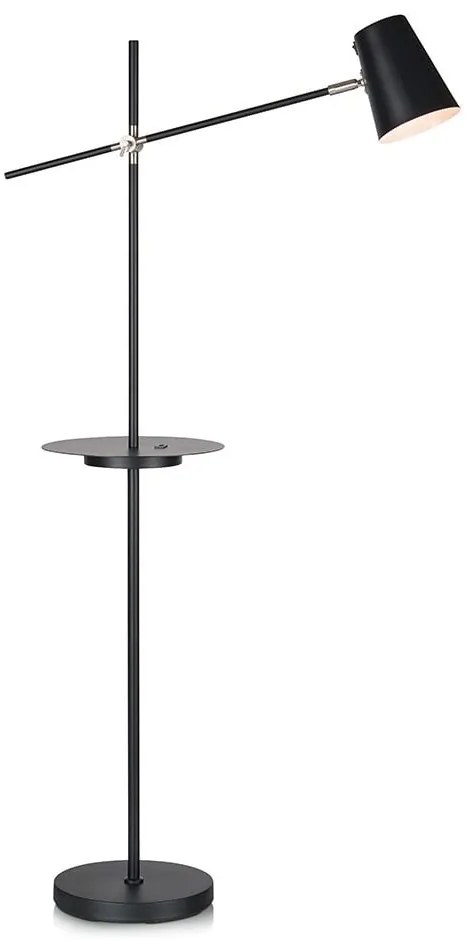 Čierna voľne stojacia lampa s odkladacím priestorom Markslöjd Linear