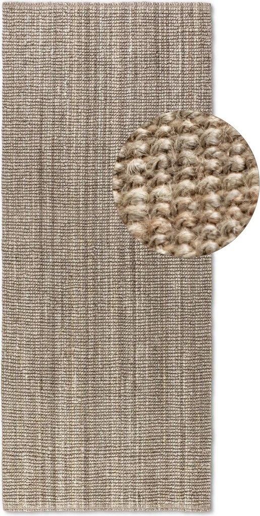 Hanse Home, Behúň Bouclé Jute 105975 Grey Brown, 80x200, hnedá, chodba / predsieň