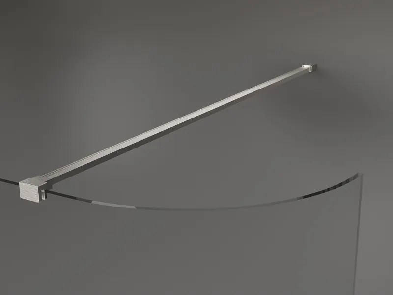 Mexen Kioto, sprchová zástena Walk-In 100 x 200 cm, 8mm číre sklo, brúsená oceľ profil, 800-100-101-97-06