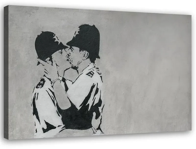 Gario Obraz na plátne Bozkávanie policajtov, Banksy nástenná maľba Rozmery: 120 x 80 cm