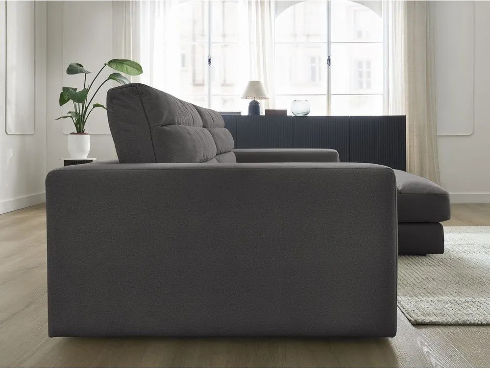 Antracitová zamatová rohová pohovka (pravý roh/s leňoškou) Sierra – Bobochic Paris