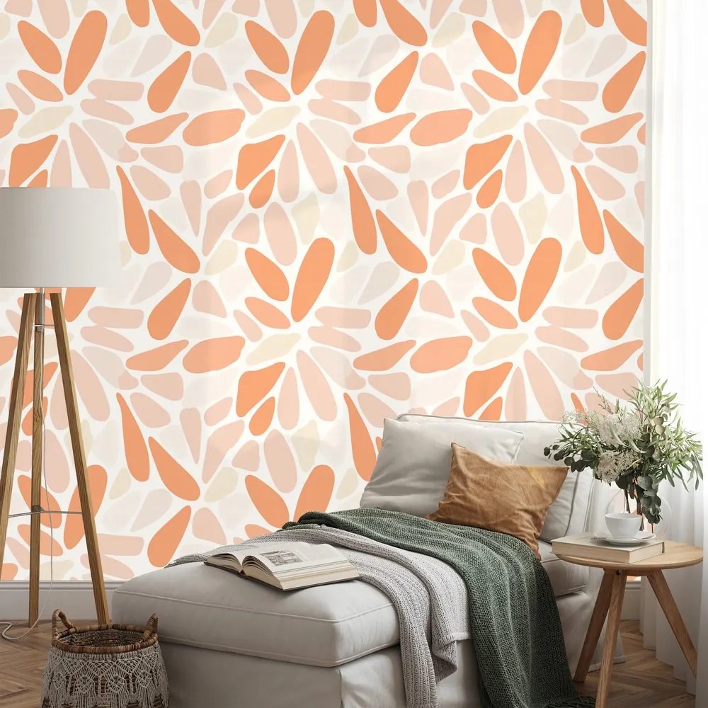Samolepiaca tapeta oranžové abstraktné tvary
