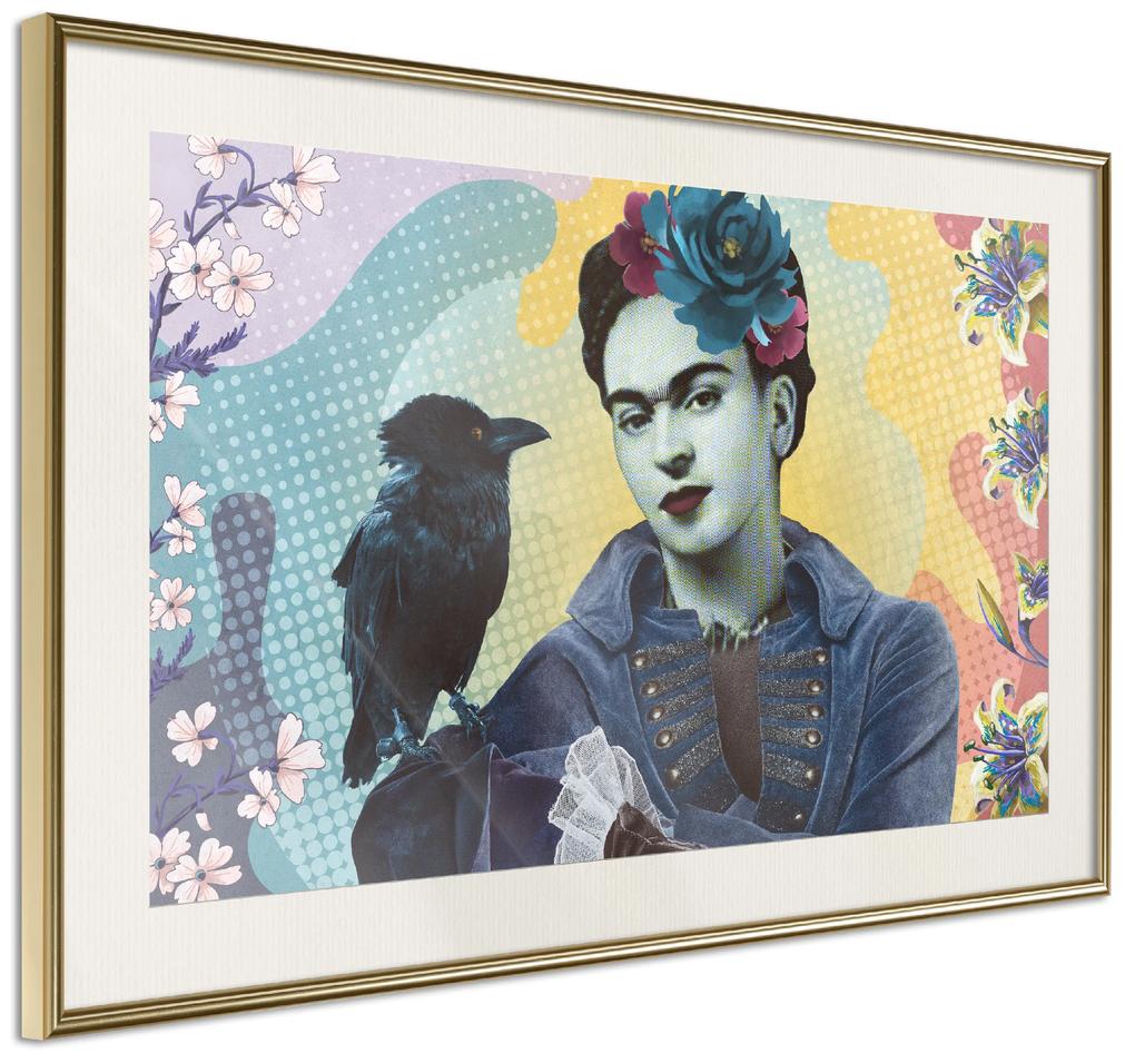 Artgeist Plagát - Totemic Frida [Poster] Veľkosť: 45x30, Verzia: Čierny rám s passe-partout