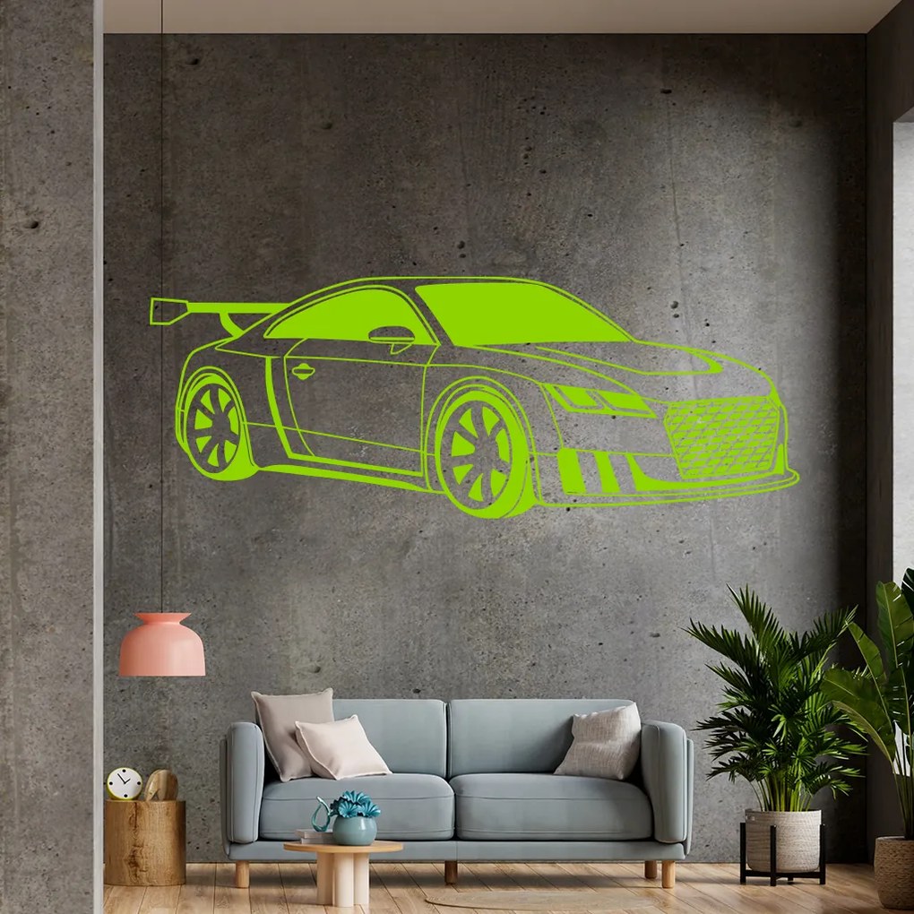 Veselá Stena Samolepka Audi Auto Farba: zelená, Veľkosť: 60 x 22 cm