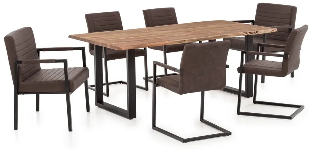 furniture-nabytek.cz - Masívne kreslo Wellington z umelej kože, hnedé – 78×61×89 cm