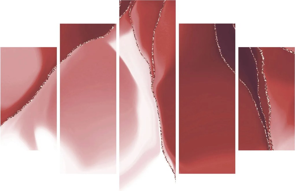 Obraz - Červená abstraktná kvetina N⁰3 (150x105 cm)