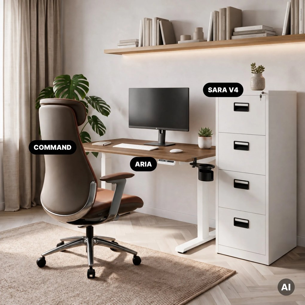 Elektrický stôl s nastaviteľnou výškou ergonomický biely/orech,1200x600 mm: ARIA