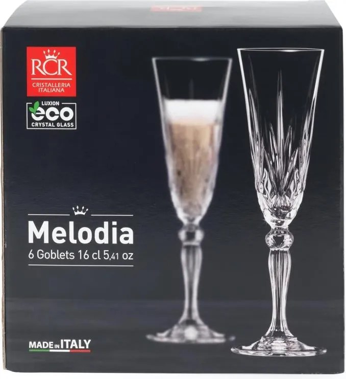 RCR MELODIA POHÁR NA ŠAMPANSKÉ 160ML SADA 6 KS