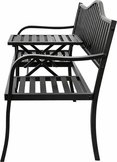 Lean Záhradná kovová lavička – 150cm, čierna