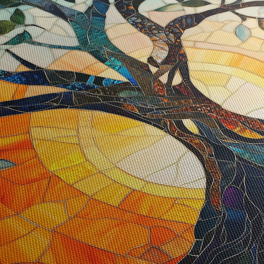 Obraz – Mozaika – slnko a strom I. (90x60 cm)