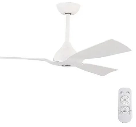 Eurolamp Stropný ventilátor pr. 132 cm IP44 biela + diaľkové ovládanie EU0144