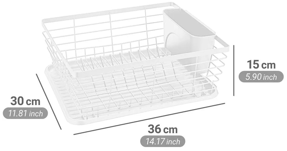 Biely kovový odkvapkávač 36x30 cm Drip – Wenko