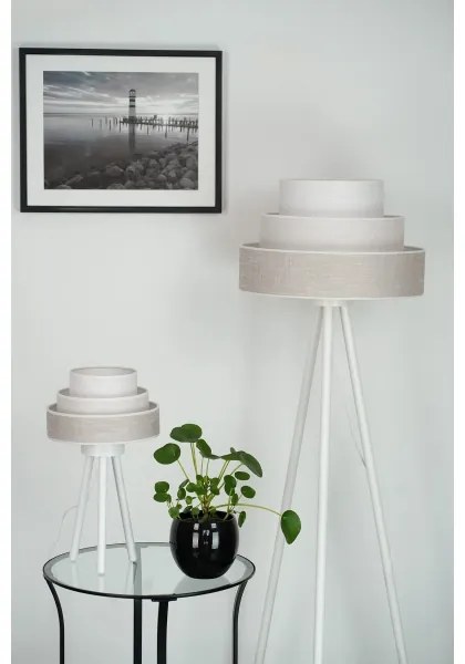 Brilagi - Stojacia lampa ALASKA LUNETA 1xE27/15W/230V šedá/krémová