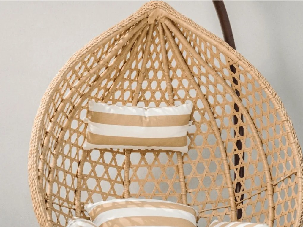 Svetlohnedé závesné kreslo TROPIKAL so stojanom