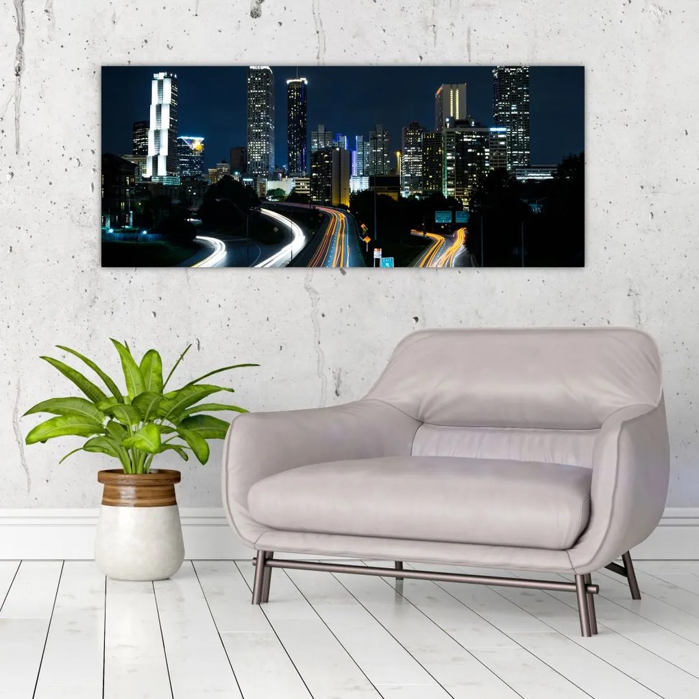 Obraz nočnej metropoly (120x50 cm)