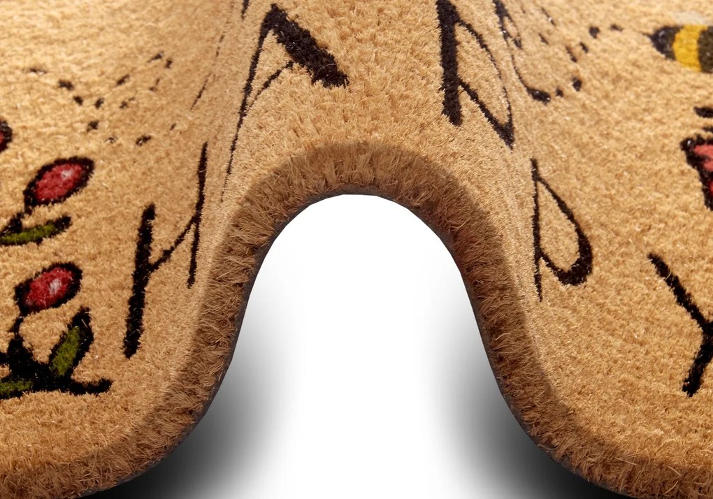 Hanse Home, Rohožka Bee happy 105572 - na von aj na doma, 45x75, hnedá, chodba / predsieň