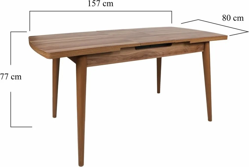 Rozkladací jedálenský stôl Inci Walnut