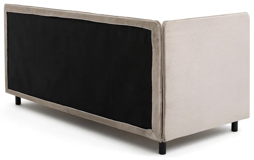 Čalúnená jednolôžková posteľ taupe s úložným priestorom s matracom 120x200 cm Avela – Bonami Selection