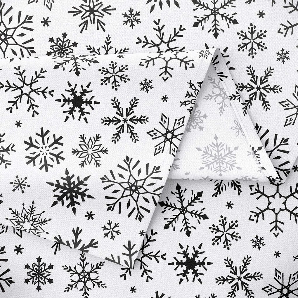 Goldea vianočný hranatý obrus 100% bavlnené plátno - snehové vločky 100 x 100 cm