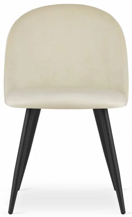 Stolička BELLO - béžový zamat / čierne nohy