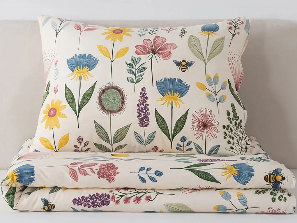 XPOSE® Predĺžené bavlnené obliečky ROZKVITNUTÁ LÚKA