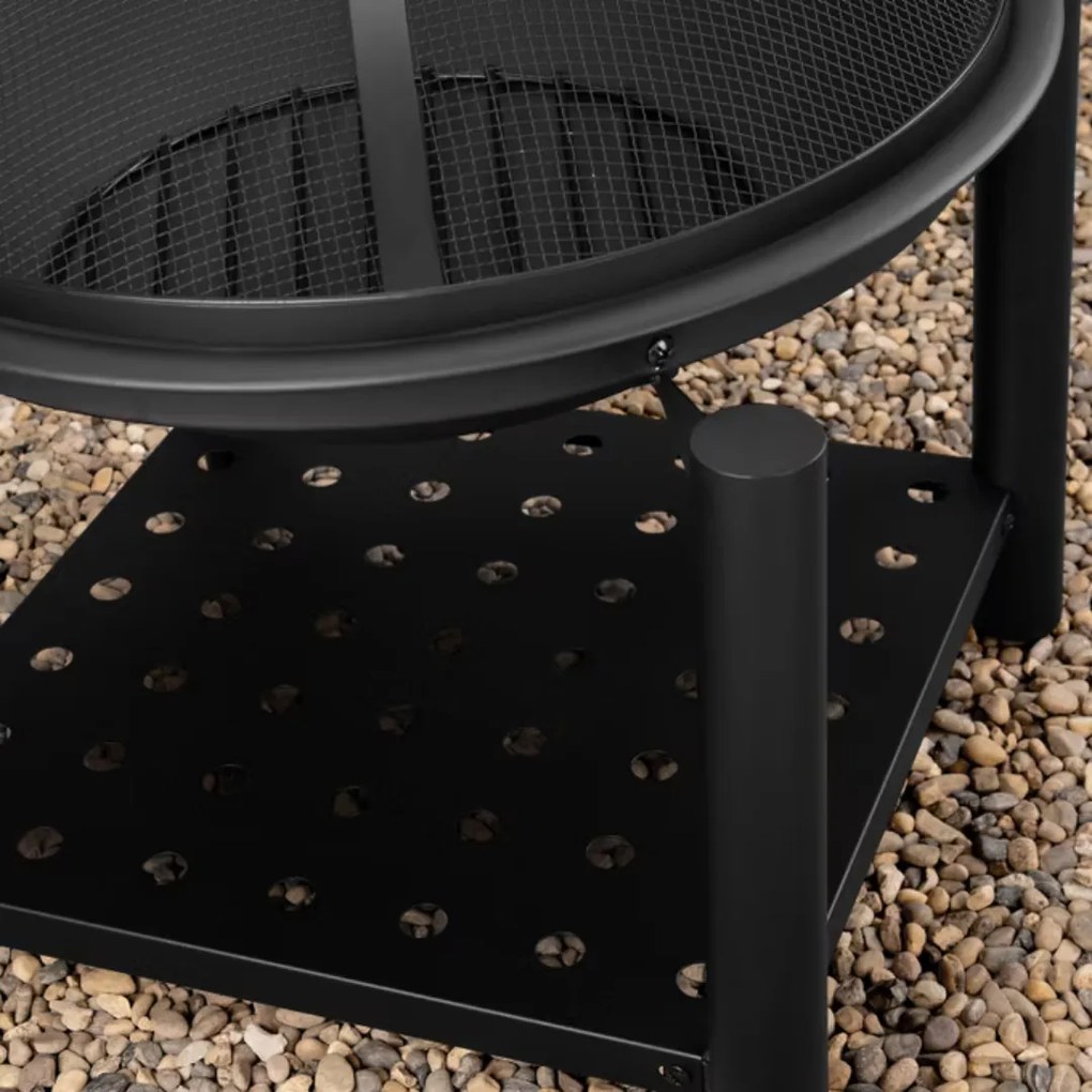 Ohnisko s priestorom na drevo FIRE, Ø55cm, čierna Gardebruk