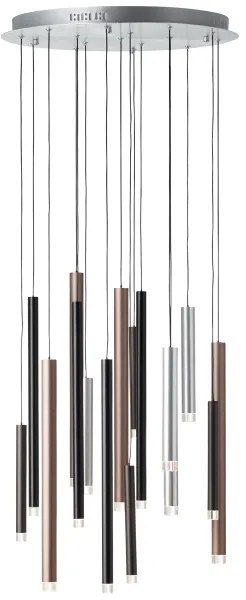 Brilliant -LED stmievateľný luster na lanku CEMBALO LED/70W/230V chróm/čierna/hnedá