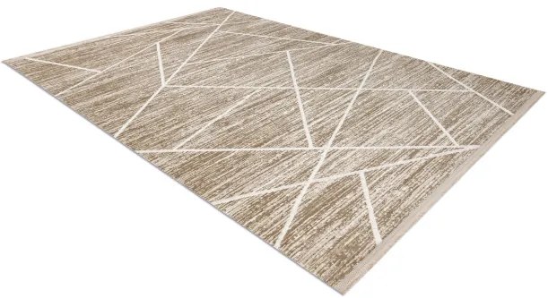 Koberec DUKE 51557 krémový / béžový, geometrický / strapce