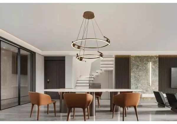 LED Stmievateľný luster na lanku LED/80W/230V 3000-6500K + diaľkové ovládanie