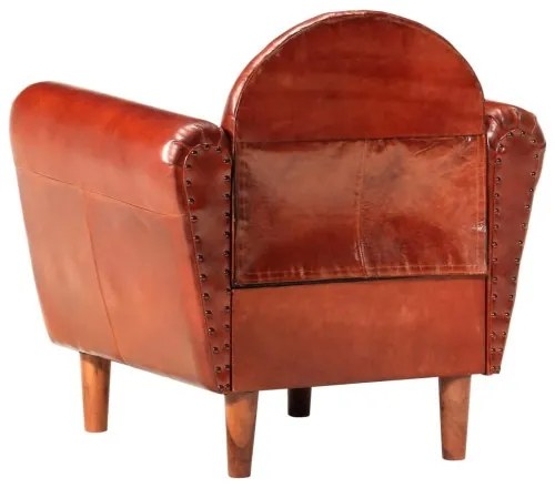 vidaXL Klubové kreslo, hnedé 77x65x79 cm, pravá koža-