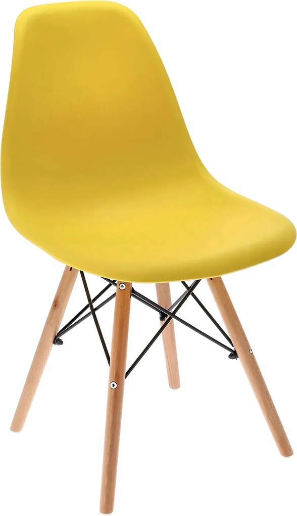 Dekorstudio Dizajnová jedálenská stolička v škandinávskom štýle - žltá