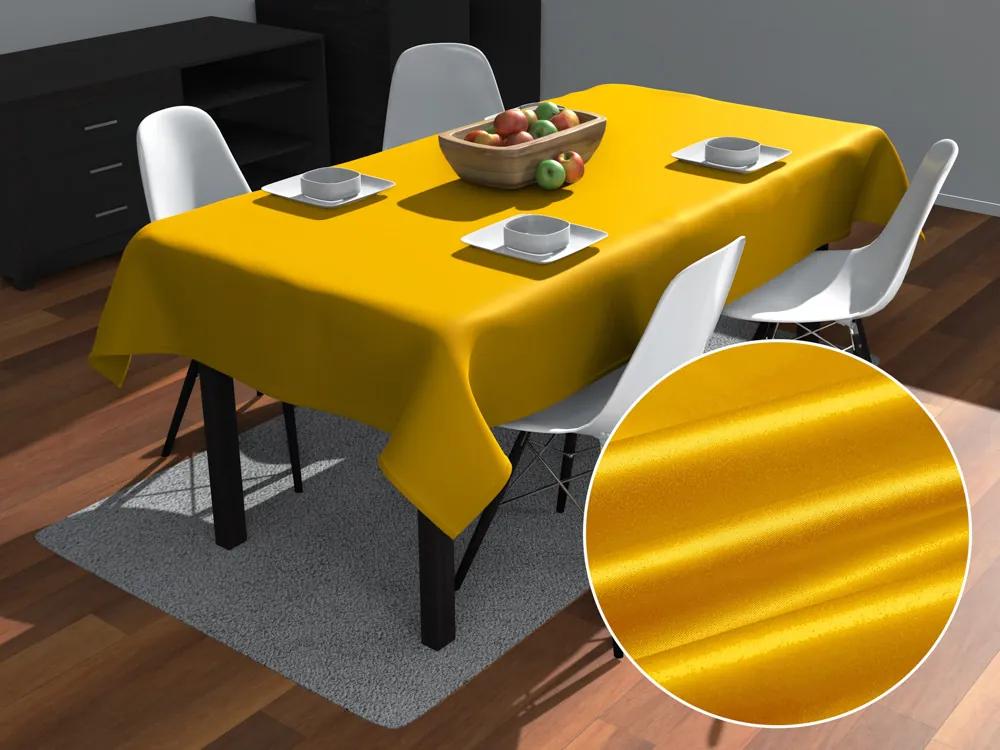 Biante Saténový obdĺžnikový obrus polyesterový Satén LUX-014 Kanárikovo žltý 120x180 cm