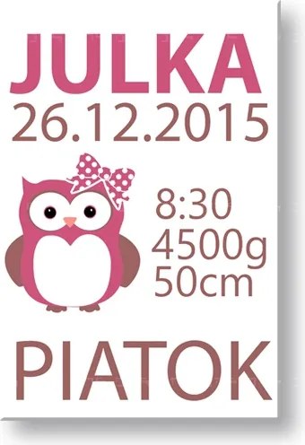 Naše dievčatko Obraz na stenu s textom TEX013O1