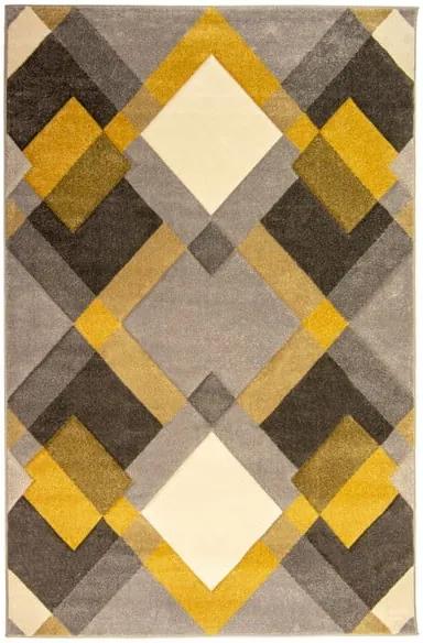 Sivo-žltý koberec Flair Rugs Nimbus Ochre, 80 × 150 cm