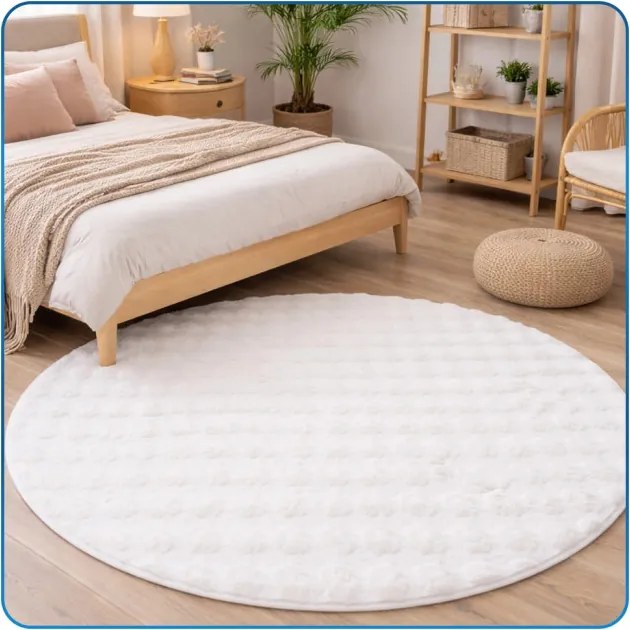 Koberec Rabbit Bubble biely kruh