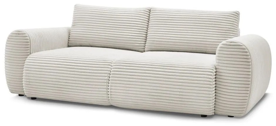 Krémová menčestrová rozkladacia pohovka 257 cm Lucien – Bobochic Paris