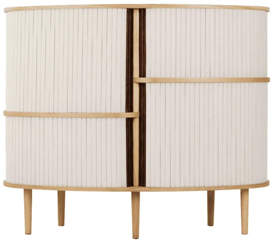 Skrinka v dekore duba s posuvnými dverami v béžovo-prírodnej farbe 120x100x50 cm Audacious – UMAGE