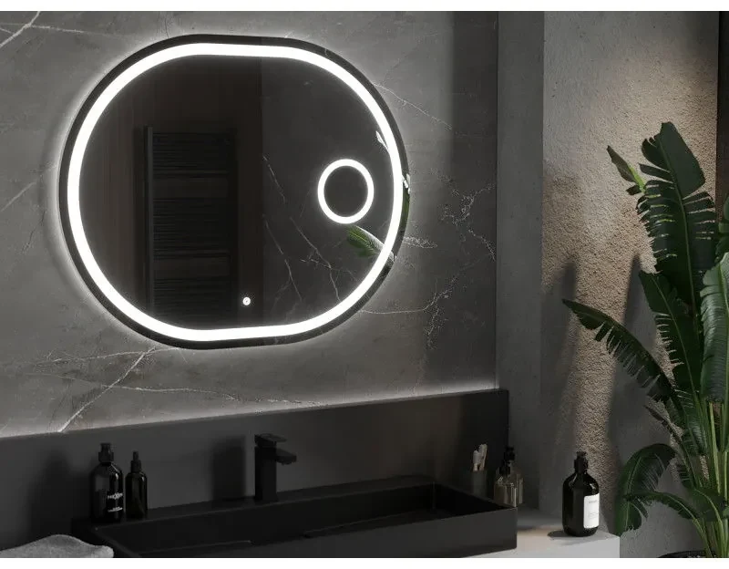Mexen Umba, LED kúpeľňové zrkadlo s podsvietením a kozmetickým zrkadlom 100 x 80 cm, 6000K, ochrana proti zahmlievaniu, 9822-100-080-611-00