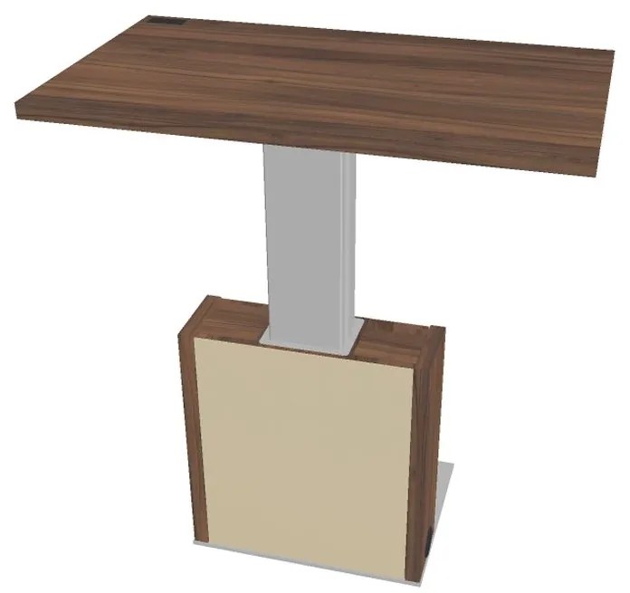 Výškovo nastaviteľný rokovací stôl Verno+ S 120 x 70 cm, orech / vanilka