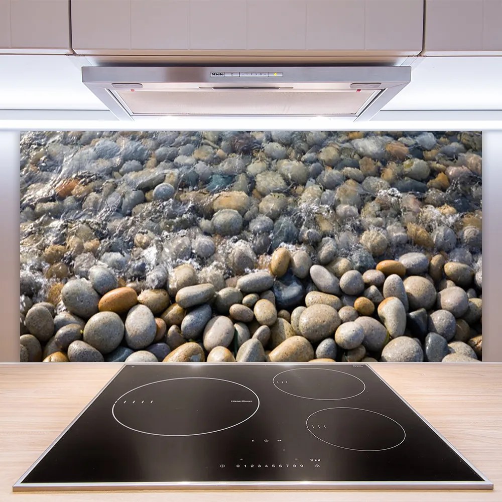 Sklenený obklad Do kuchyne Kamene voda umenie 120x60 cm