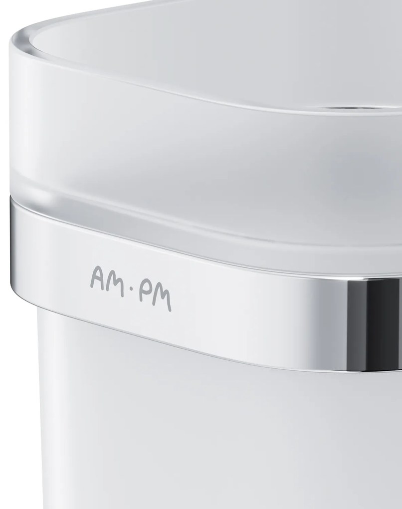 Sklenený pohár na zubné kefky AM.PM Func A8F34300 nástenný, chróm