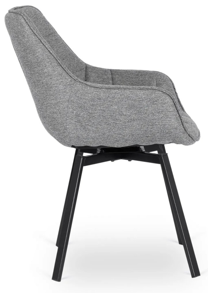 JAKS Otočná jedálenská stolička šedá látka Luna 2